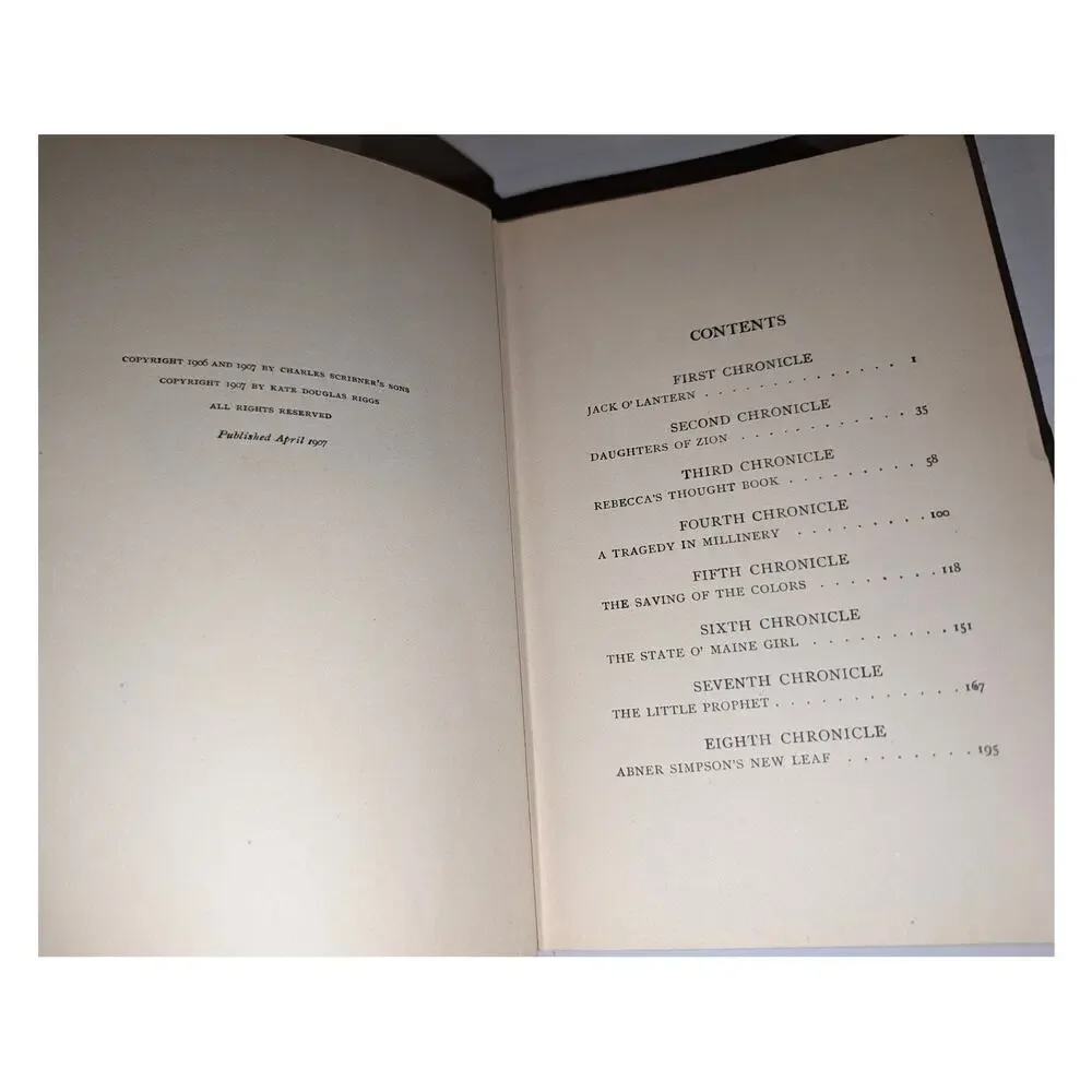 Antique 1907 New Chronicles Of Rebecca Grosset & Dunlap HC Book First Edition